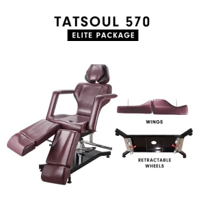 Tatsoul 570 Tattoo Client Chair 5 570 Tattoo Client Chair - Elite package Oxblood
