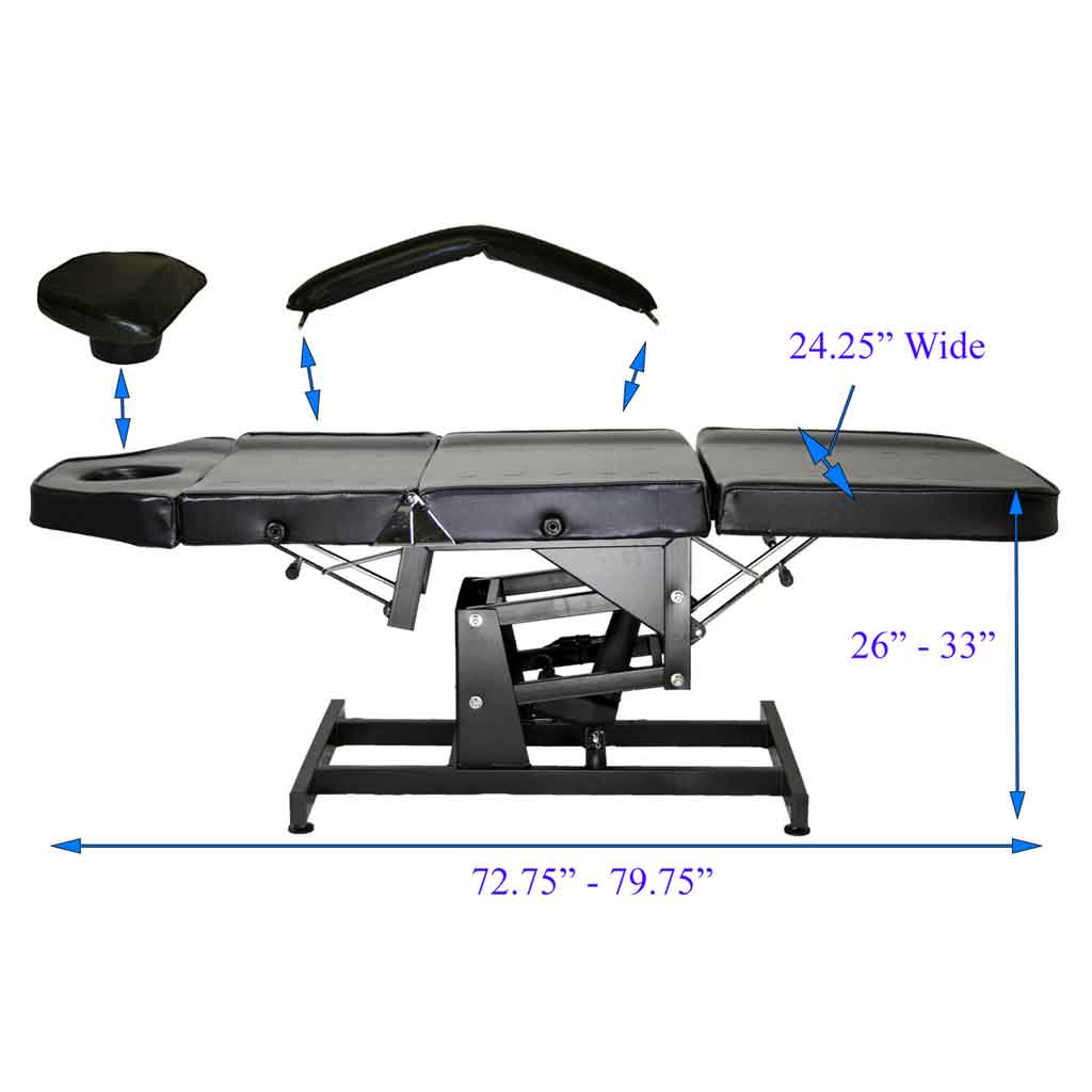 BLACK Electric Height Adjustable Tattoo Bed – Inkbed BLACK Electric Height Adjustable Tattoo Bed - Inkbed