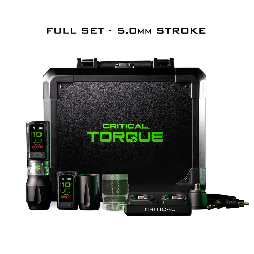 Critical Torque Wireless Tattoo Pen Machine 5.0mm-FULL-SET Critical Torque Wireless Tattoo Pen Machine 5.0mm stroke Full SET