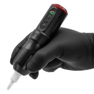 FK Irons One Charcoal with Drop in Battery 4mm Stroke 3 FK Irons One Charcoal Tattoo machine on hand