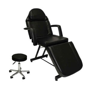 Inkbed Stationary Tattoo Bed with FREE Matching Stool - black