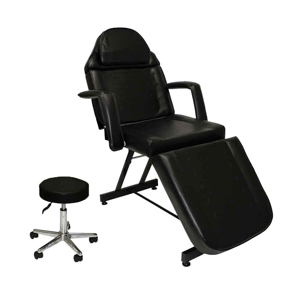 Stationary Tattoo Bed with FREE Matching Stool - Inkbed Inkbed Stationary Tattoo Bed with FREE Matching Stool - black