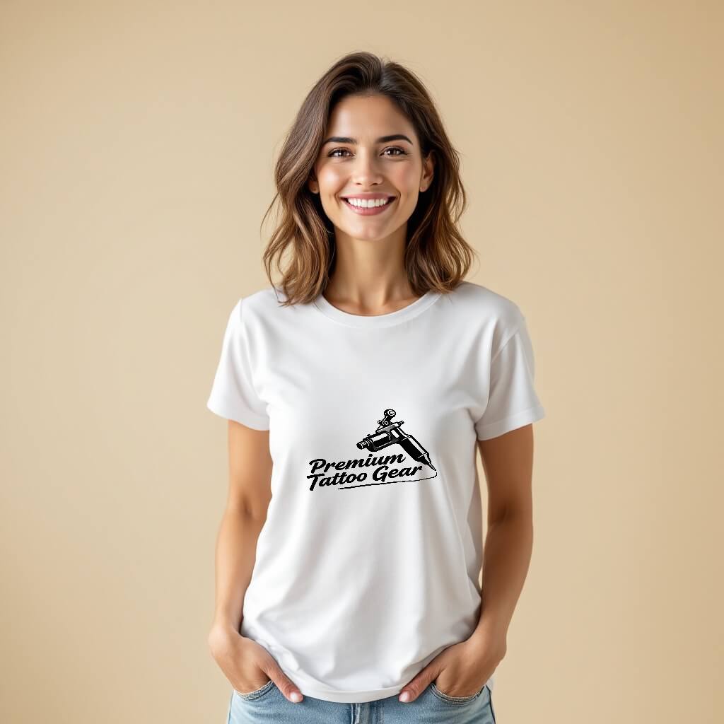 GIRL WITH PREMIUM TATTOO GEAR T-SHIRT